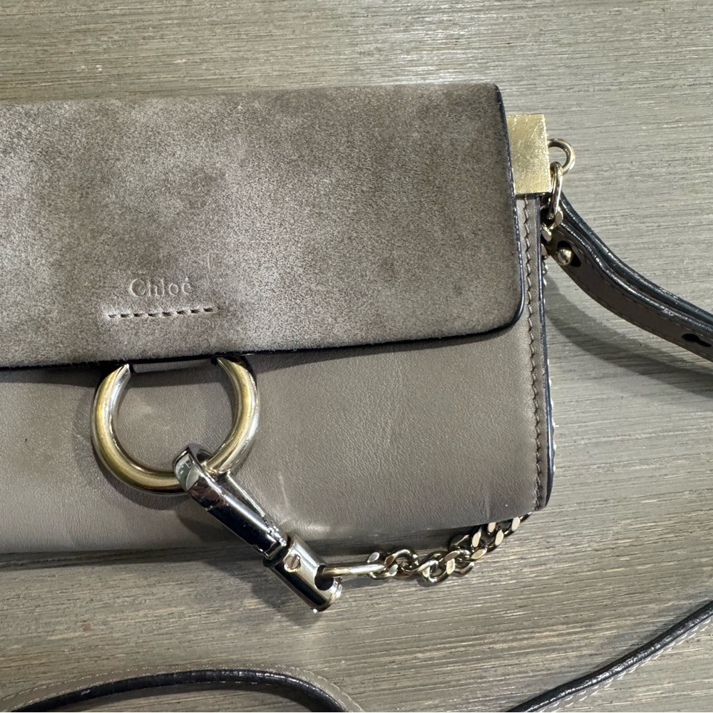 Chloe Mini Faye Crossbosy Bag Gray Side Bag - Picture 3 of 16